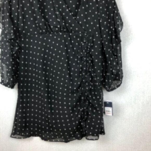 NWT Rachel Roy Black Polka-Dot Ruffle Fancy Dressy Party Cocktail Dress 10 - Picture 8 of 12